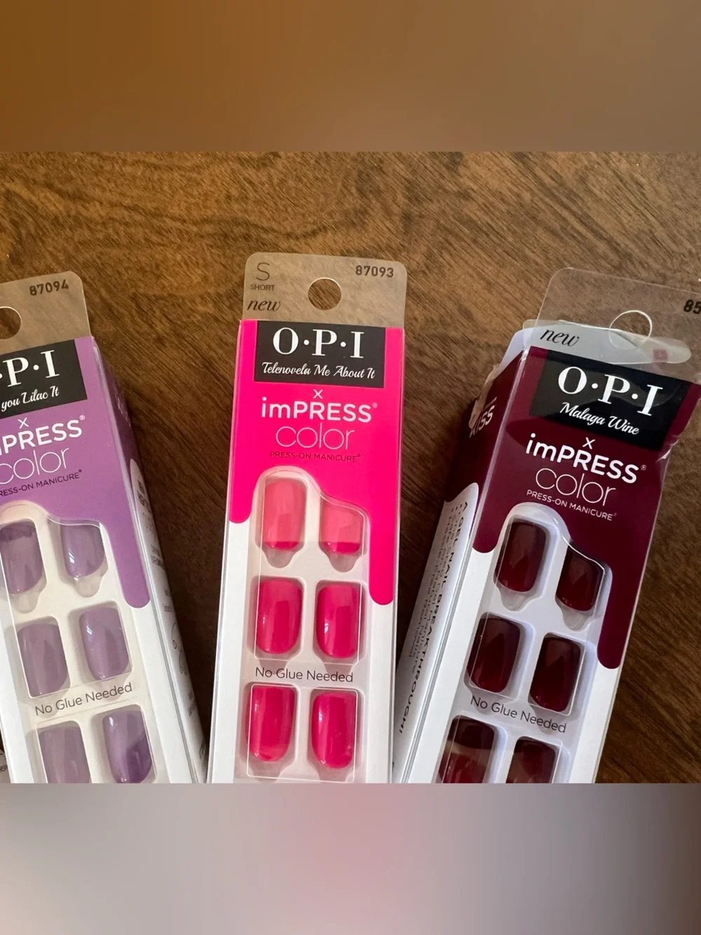 OPI x Impress Press-On Nails-Malaga Wine-Cajun Shrimp-Princesses Rule-Lilac It 6
